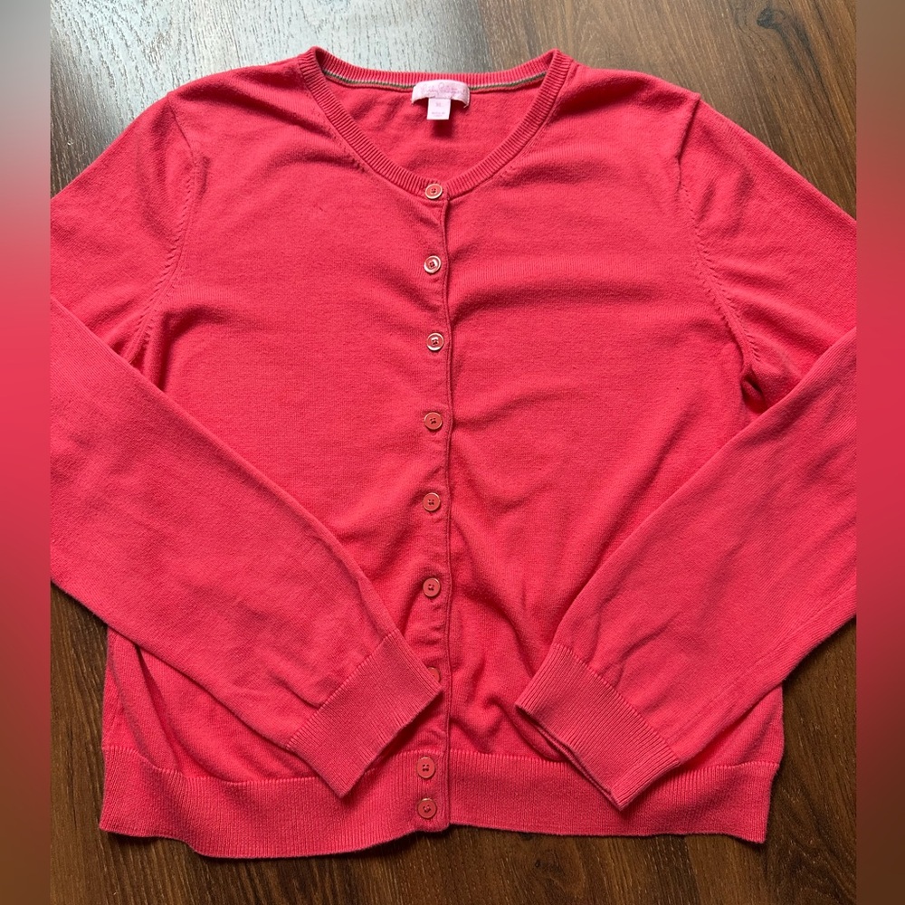 Lilly Pulitzer Coral Pink Button-Up Cardigan